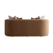 Ariana Velvet Loveseat - Caramel/Gold