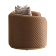 Ariana Velvet Loveseat - Caramel/Gold