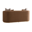 Ariana Velvet Loveseat - Caramel/Gold