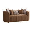 Ariana Velvet Loveseat - Caramel/Gold