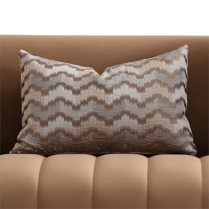 Ariana Velvet Loveseat - Caramel/Gold