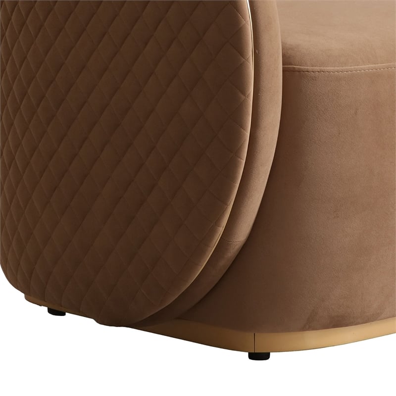 Ariana Velvet Accent Chair - Caramel/Gold