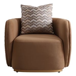 Ariana Velvet Accent Chair - Caramel/Gold