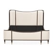 Michael Amini Camellia Field King Upholstered Chenille Bed in Linen/Warm Pecan