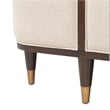 Michael Amini Camellia Field King Upholstered Chenille Bed in Linen/Warm Pecan