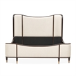 Michael Amini Camellia Field Queen Upholstered Chenille Bed in Linen/Warm Pecan