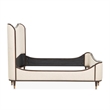 Michael Amini Camellia Field Queen Upholstered Chenille Bed in Linen/Warm Pecan