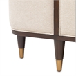 Michael Amini Camellia Field Queen Upholstered Chenille Bed in Linen/Warm Pecan