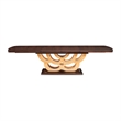 Michael Amini Camellia Field Rectangular Pedestal Dining Table in Warm Pecan