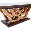 Michael Amini Camellia Field Rectangular Pedestal Dining Table in Warm Pecan