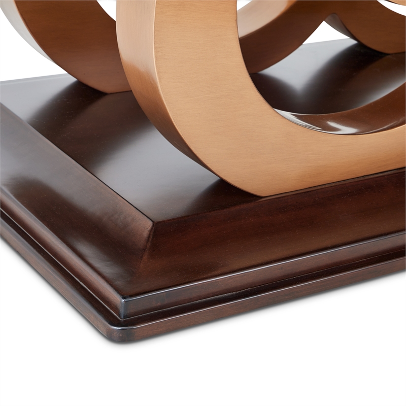 Michael Amini Camellia Field Rectangular Pedestal Dining Table in Warm Pecan