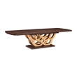 Michael Amini Camellia Field Rectangular Pedestal Dining Table in Warm Pecan