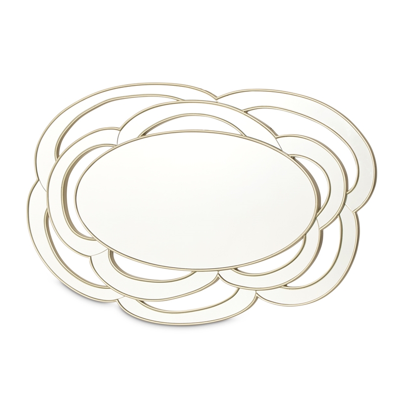 Michael Amini Camellia Field Sideboard with Mirror in Warm Pecan