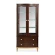 Michael Amini Camellia Field Display Cabinet in Warm Pecan
