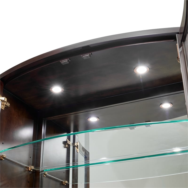 Michael Amini Camellia Field Display Cabinet in Warm Pecan