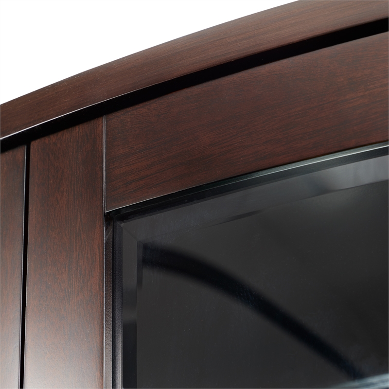 Michael Amini Camellia Field Display Cabinet in Warm Pecan