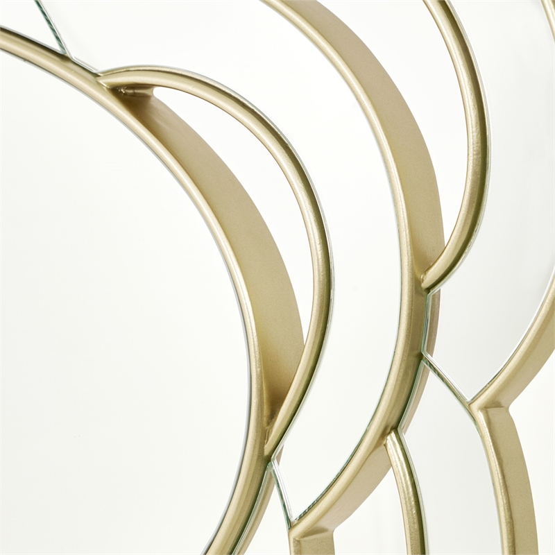 Michael Amini Camellia Field Console Table with Mirror in Warm Pecan