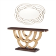 Michael Amini Camellia Field Console Table with Mirror in Warm Pecan