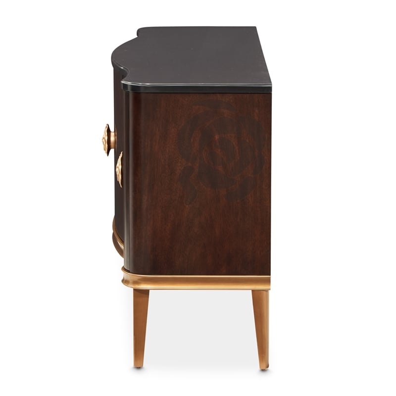 Michael Amini Camellia Field Sideboard in Warm Pecan