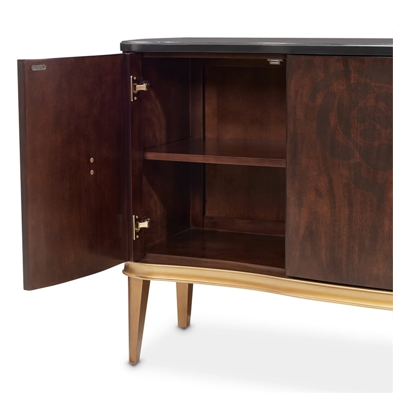 Michael Amini Camellia Field Sideboard in Warm Pecan