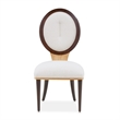 Michael Amini Camellia Field Dining Side Chair in Linen/Warm Pecan (Set of 2)