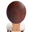 Michael Amini Camellia Field Dining Side Chair in Linen/Warm Pecan (Set of 2)
