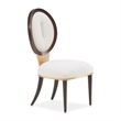 Michael Amini Camellia Field Dining Side Chair in Linen/Warm Pecan (Set of 2)