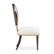 Michael Amini Camellia Field Dining Side Chair in Linen/Warm Pecan (Set of 2)