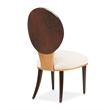 Michael Amini Camellia Field Dining Side Chair in Linen/Warm Pecan (Set of 2)