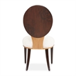 Michael Amini Camellia Field Dining Side Chair in Linen/Warm Pecan (Set of 2)