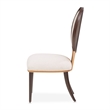 Michael Amini Camellia Field Dining Side Chair in Linen/Warm Pecan (Set of 2)