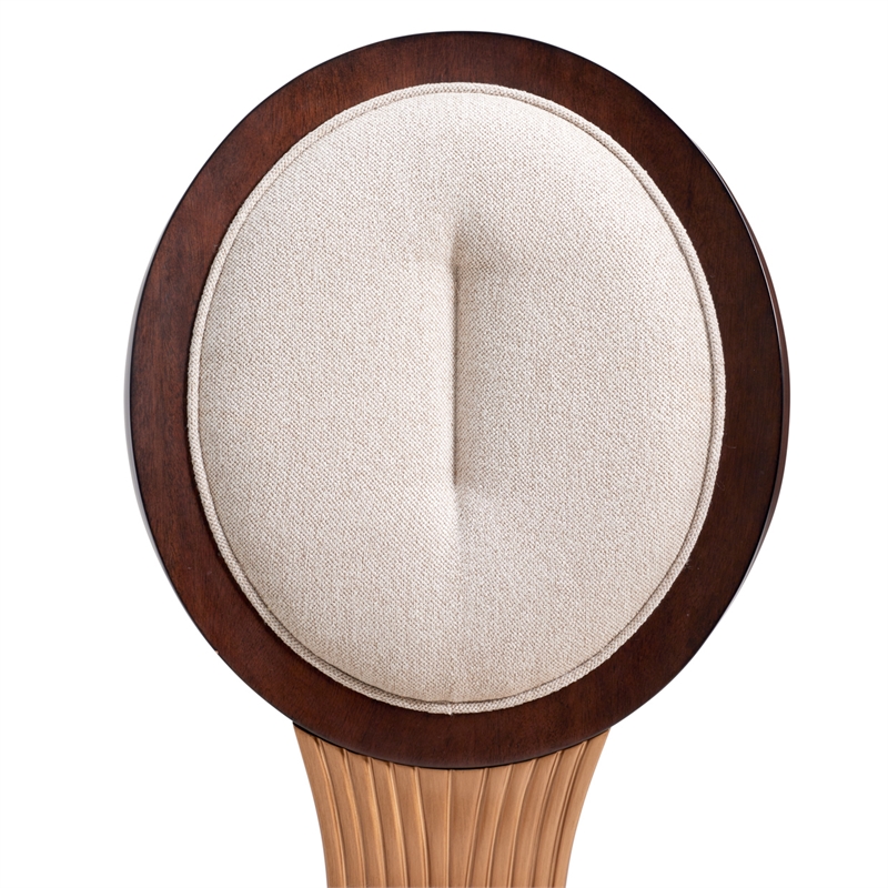 Michael Amini Camellia Field Dining Side Chair in Linen/Warm Pecan (Set of 2)
