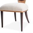 Michael Amini Camellia Field Dining Side Chair in Linen/Warm Pecan (Set of 2)