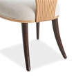 Michael Amini Camellia Field Dining Arm Chair in Linen/Warm Pecan (Set of 2)