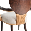 Michael Amini Camellia Field Dining Arm Chair in Linen/Warm Pecan (Set of 2)