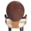 Michael Amini Camellia Field Dining Arm Chair in Linen/Warm Pecan (Set of 2)