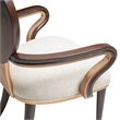 Michael Amini Camellia Field Dining Arm Chair in Linen/Warm Pecan (Set of 2)