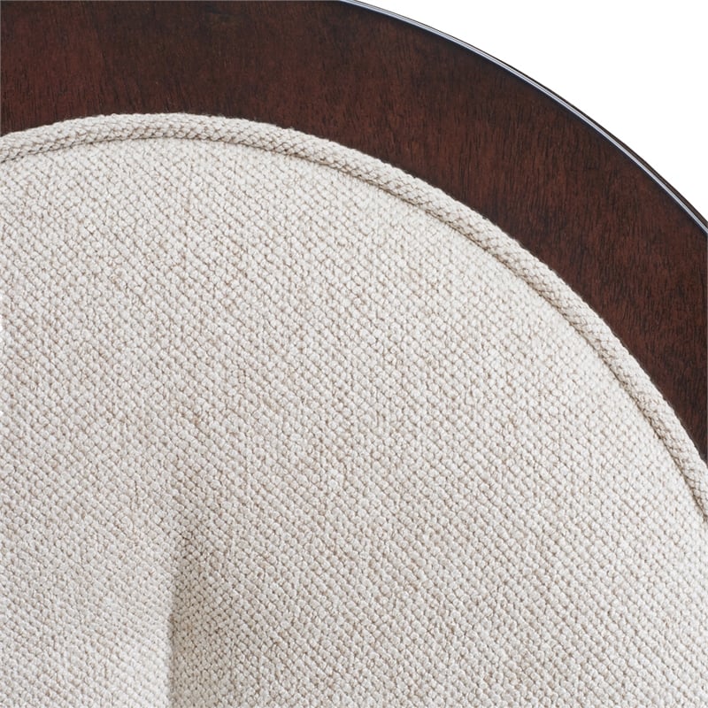 Michael Amini Camellia Field Dining Arm Chair in Linen/Warm Pecan (Set of 2)