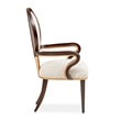 Michael Amini Camellia Field Dining Arm Chair in Linen/Warm Pecan (Set of 2)