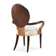 Michael Amini Camellia Field Dining Arm Chair in Linen/Warm Pecan (Set of 2)