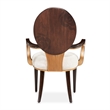 Michael Amini Camellia Field Dining Arm Chair in Linen/Warm Pecan (Set of 2)
