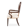 Michael Amini Camellia Field Dining Arm Chair in Linen/Warm Pecan (Set of 2)