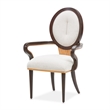 Michael Amini Camellia Field Dining Arm Chair in Linen/Warm Pecan (Set of 2)