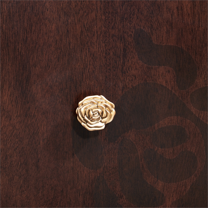 Michael Amini Camellia Field Media Cabinet in Warm Pecan