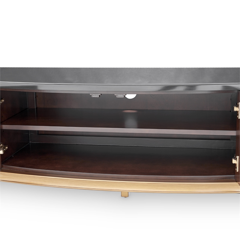 Michael Amini Camellia Field Media Cabinet in Warm Pecan