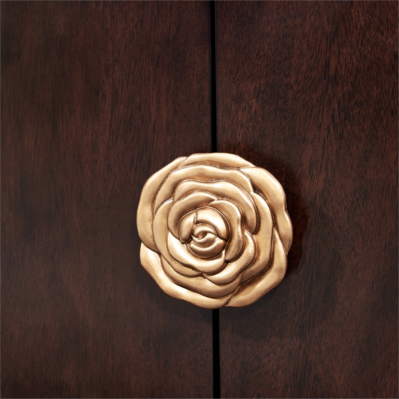 Michael Amini Camellia Field Media Cabinet in Warm Pecan