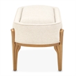 Michael Amini Camellia Field Chenille Accent Bench in Linen/Antique Gold