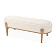 Michael Amini Camellia Field Chenille Accent Bench in Linen/Antique Gold