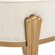 Michael Amini Camellia Field Chenille Accent Bench in Linen/Antique Gold