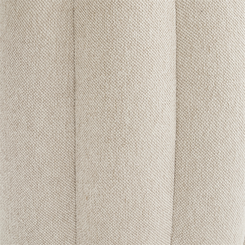 Michael Amini Camellia Field Round Chenille Accent Bench in Linen/Warm Pecan